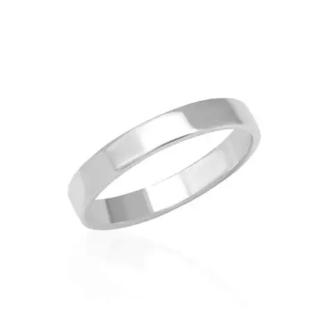 Plain 18K white gold ring metal reference